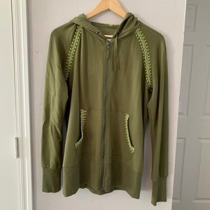 Evy’s Tree Hoodie with light green embroidery